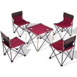 Outdoor Camp Portable Folding Table Chairs Set w/ Carrying Bag