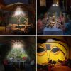 2Pack Multifunctional Outdoor Tent Lights 24+4LED Umbrella Lights 4 x AA Battery Operated Camping Lights Detachable Disc Hanging Lights Camping Lights