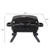 Portable Charcoal Grill BBQ and Smoker with Lid, Folding Tabletop Grill, for Camping Patio Backyard Outdoor Cooking, Black  YJ