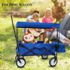 Blue Adjustable Heavy Duty Collapsible Folding Utility Car Wagon Outdoor Camping Cart Beach Picnic foldable Camping Wagon