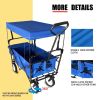 Blue Adjustable Heavy Duty Collapsible Folding Utility Car Wagon Outdoor Camping Cart Beach Picnic foldable Camping Wagon