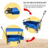 Blue Adjustable Heavy Duty Collapsible Folding Utility Car Wagon Outdoor Camping Cart Beach Picnic foldable Camping Wagon