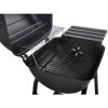 26" Mini Barrel Charcoal Grill with Side Racks; Black