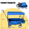 Blue Adjustable Heavy Duty Collapsible Folding Utility Car Wagon Outdoor Camping Cart Beach Picnic foldable Camping Wagon
